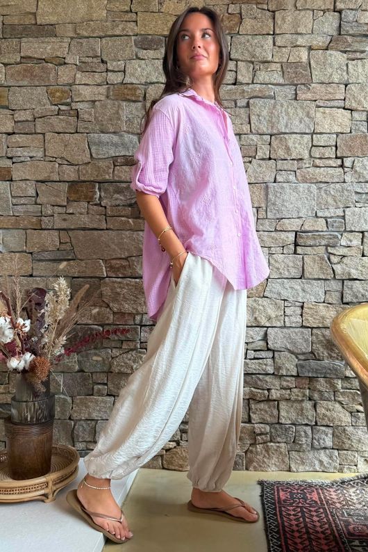 Pia Pillow Cotton Embroidered Tile Classic Shirt Candy